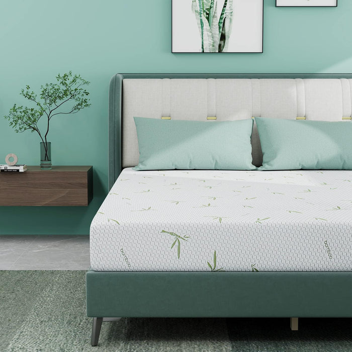 Queen Mattress, 8 Inch Memory Foam Mattress in a Box for Kids with Breathable Bamboo Cover, Medium Firm Gel Mattress, CertiPUR-US Certified, Made in USA