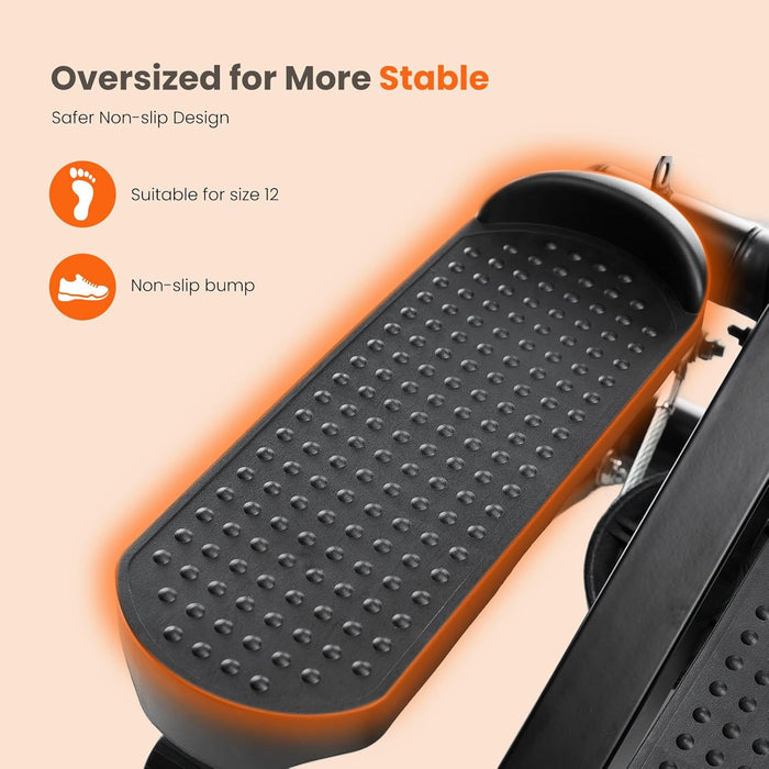 Blorly Portable Stair Stepper with Resistance Bands, 300LBS Capacity Mini Stepper Machine for Full Body Workout at Home or Office, Quiet Twist Stepper for Fitness, Black