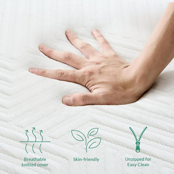 Simenmax Folding Mattress, 4 inch Tri-fold Memory Foam Mattress Topper for Camping, Foldable Mattress Topper with Washable Cover, Queen Size