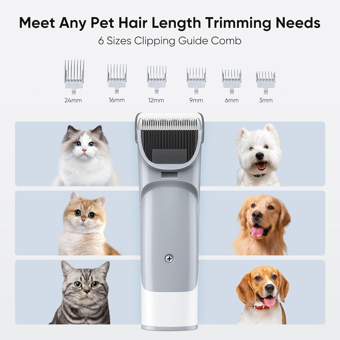 Simenmax Dog Grooming Vacuum Kit with Cordless Clippers, 2.5L Cup, 3 Suction Modes, and 5 Grooming Tools, Trimmer for Shedding Pet Hair
