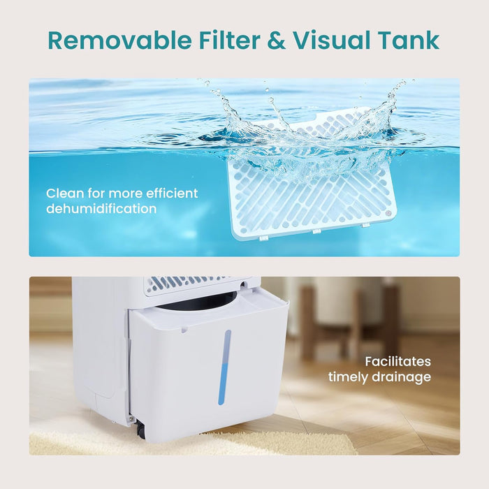 Simenmax Dehumidifiers for Basements,Whole House with Drain Hose, Dehumidifier for Home Dehumidifiers suite for Bathroom，4.5L