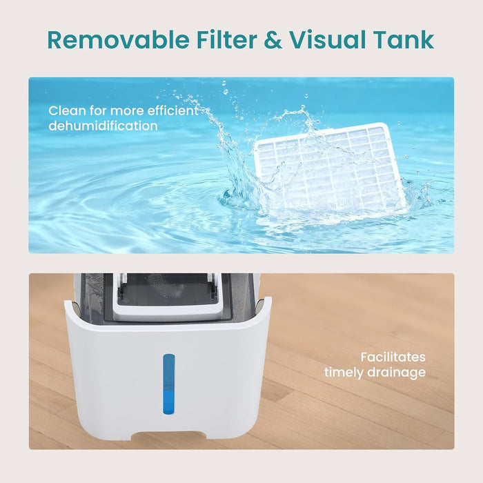 Simenmax Dehumidifiers for Basements,Whole House with Drain Hose, Dehumidifier for Home Dehumidifiers suite for Bathroom，5L