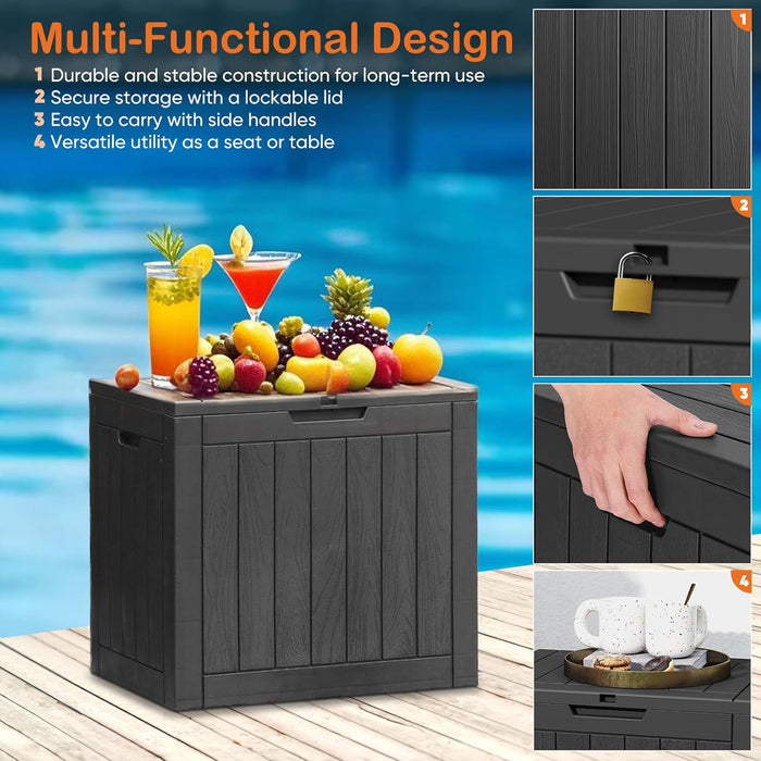 Simenmax 31-Gallon Outdoor Deck Box - Weatherproof Lockable Storage Container for Patio, Garden,Black