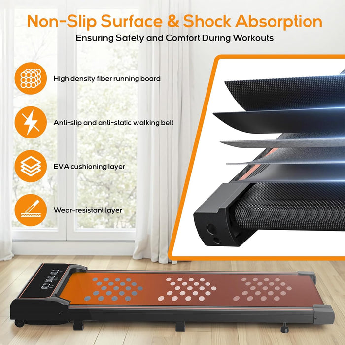 Simenmax Walking Pad Treadmill, Portable Under-Desk Treadmills for Home and Office, Compact with Adjustable Speed Settings, Quiet Operation, 265 lb Weight Capacity
