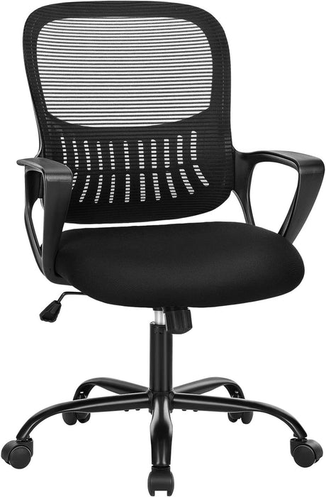 Computer Desk Chair, Ergonomic Mid-Back Mesh Rolling Work Swivel Task Chairs with Wheels