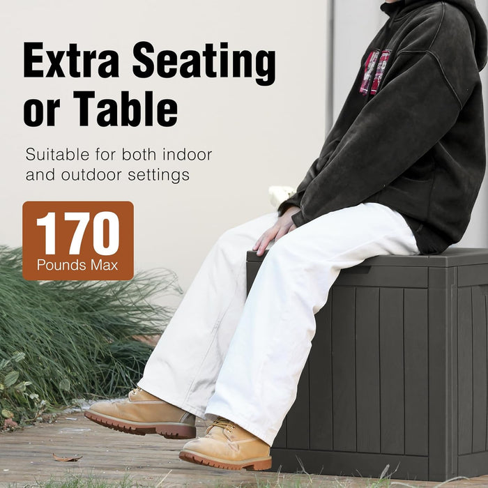 Simenmax 31-Gallon Outdoor Deck Box - Weatherproof Lockable Storage Container for Patio, Garden,Black