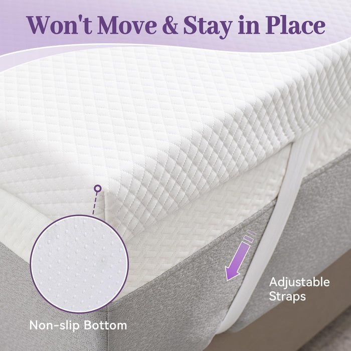 Simenmax 3 Inch Gel Memory Foam Mattress Topper King Size, Ventilated High Density Pad, Bed Topper with Removable Soft Cover, CertiPUR-US Certified