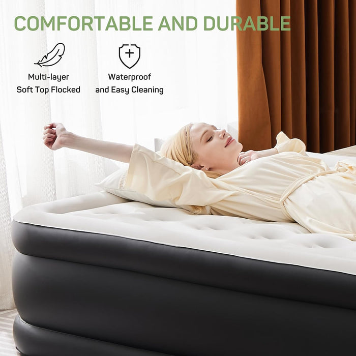 Bigleap Air Mattress Twin with Built in Pump, 18-Inch Raised Inflatable Blow up Camping Bed