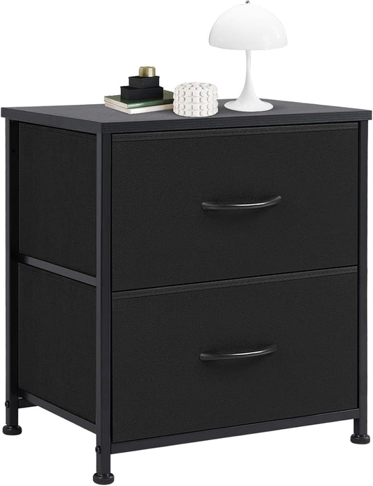 Nextay Nightstand, Bedside Table with 2 Fabric Drawers End Table for Bedroom, Living Room Dorm