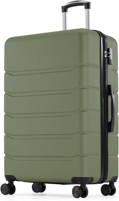 Simenmax 28 Inch Luggage, ABS Hardside Expandable Suitcase with Dual Spinner Wheels, Lightweight Travel Bag for Business & Short Vacation, Green