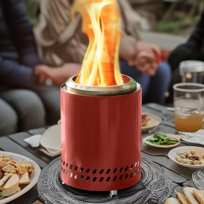 Tabletop Fire Pit, 7 inch Smokeless Fire Pits Outdoor Mini Firepit, Stainless Steel Portable Fireplaces Low Smoke