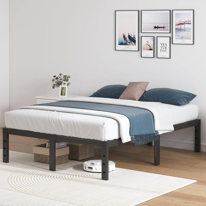 Full Size Metal Platform Bed Frame, Heavy Duty Mattress Foundation with Steel Slats Support, No Box Spring Needed, Black