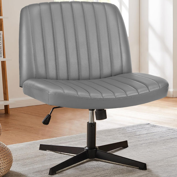 Simenmax Home Office Desk Chair, Mid-Century Inspired Adjustable Swivel Comfy Upholstered,Gray