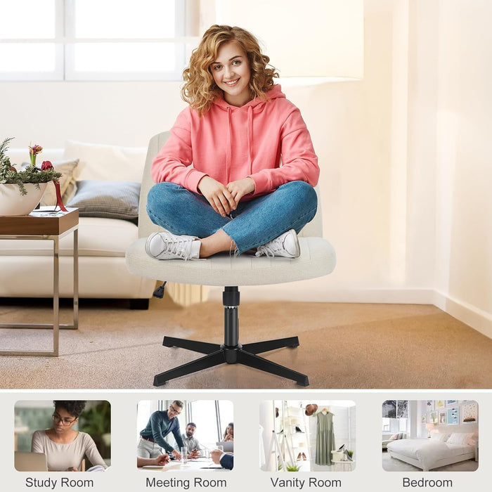 Bigleap Home Office Chair Ergonomic Fatigue Relief Mesh Computer Chair with Lumbar Support Roll-Swivel Adjustable Mid-Back Task Chair for Adults,White