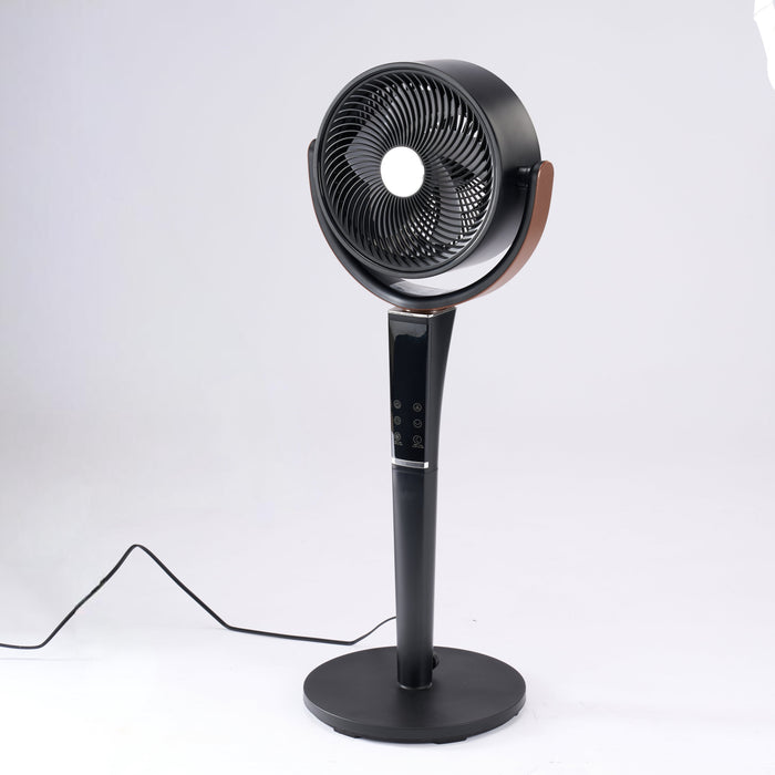 Betcozy Pedestal Fan with Remote, Night Light, 15 Speed Quiet Floor Fan for Baby Room & Bedroom, 3D Oscillating Fan with Sleep Mode, Black