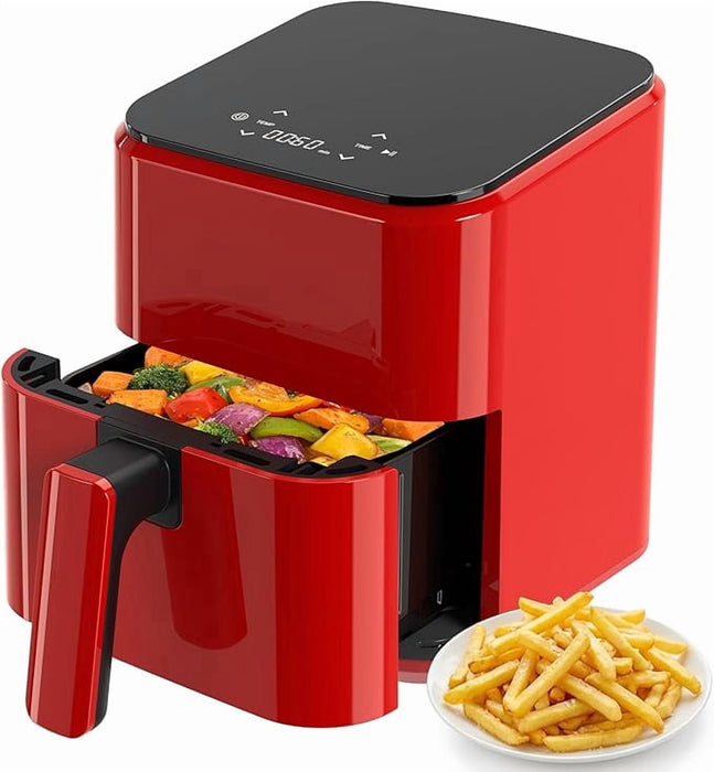 Taoset Air Fryer, 3.17-Quart Compact Air Fryer, Smart PP Touch Panel - Air Fry, Bake, Roast, Reheat, and More, 400掳F Max Temperature with 5掳F Fine Adjustment, 800W Low Power, Red