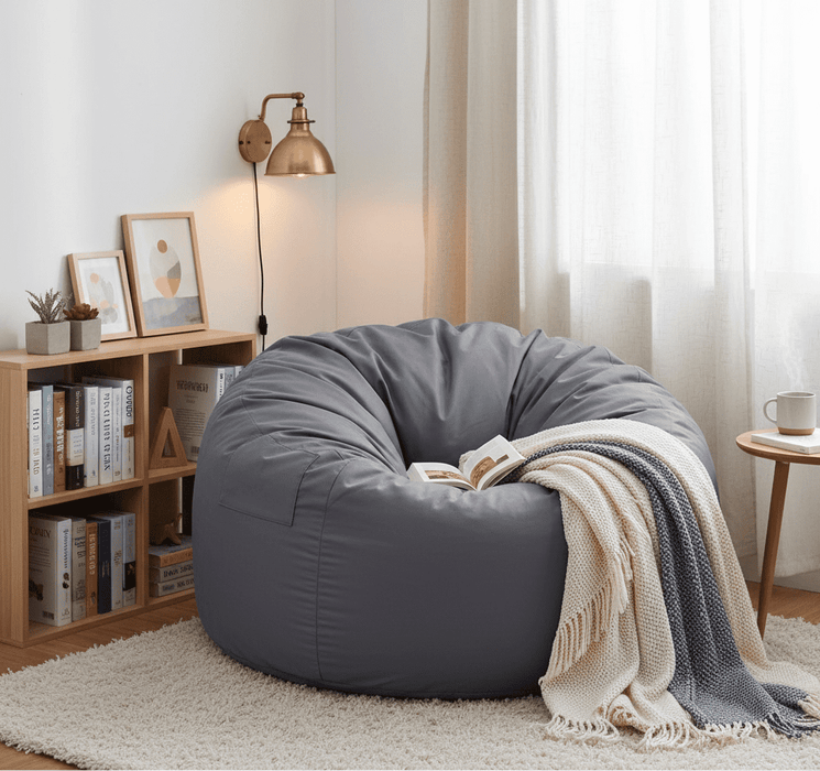 Betcozy Bean Bag Chair, 36 Inch Bean Bag Sofa for Teens, Chair with Memory Foam Filled, Bean Bag Couch for Living Room, Bedroom and Dorm, Dark Gray