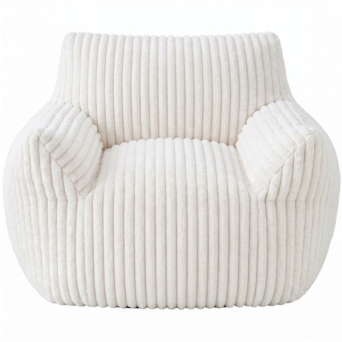 Simenmax Bean Bag Chair – Ultra Soft Single Lounger with Armrests, Large 400lbs Capacity, Beige