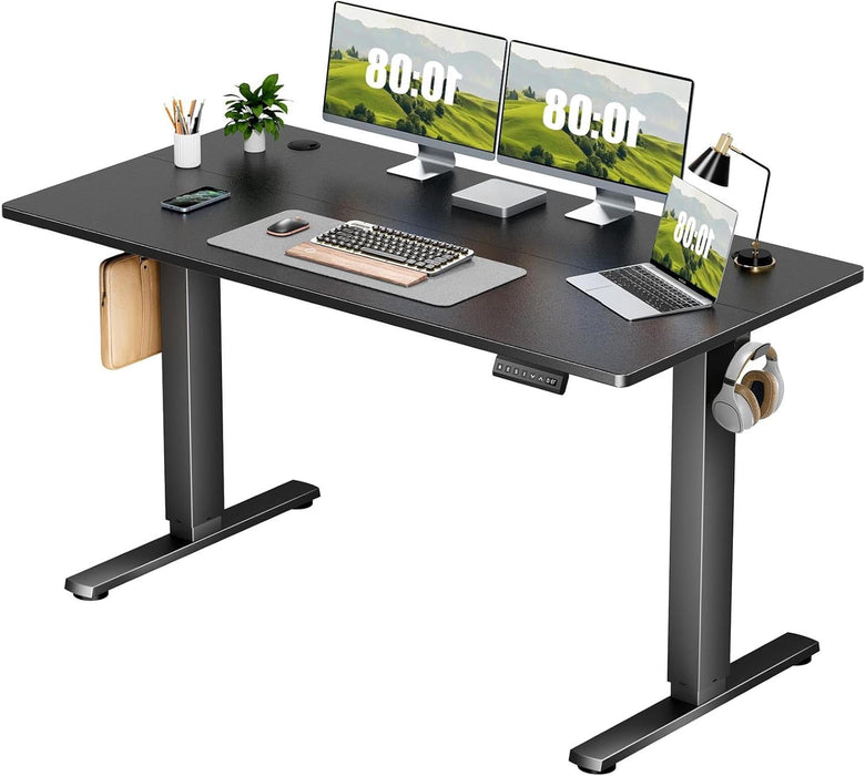Taoset Electric Standing Desk 48x24 Inch - Height Adjustable Desk with Memory Presets, Black
