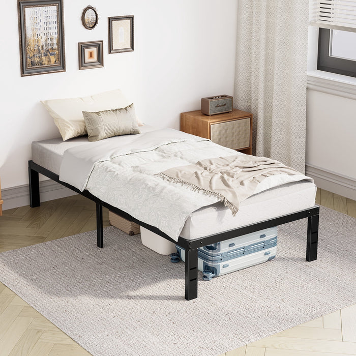 Taoset TwinXL Size Platform , 14 Inch Heavy Duty Metal Bed Frame with Under Bed Storage Space