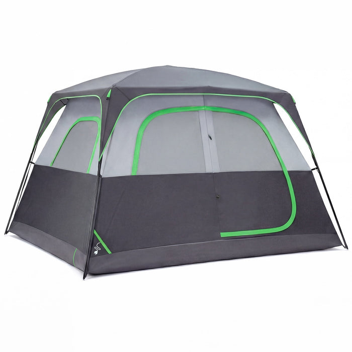 Betcozy Heavy Duty Camping Tent 6 Person, All-Weather Waterproof Cabin Tent with Reinforced Steel Poles, Quick Assembly Instant Family Tent, High-Ventilation Mesh Windows for Hiking, Fishing, Outdoor, Gray