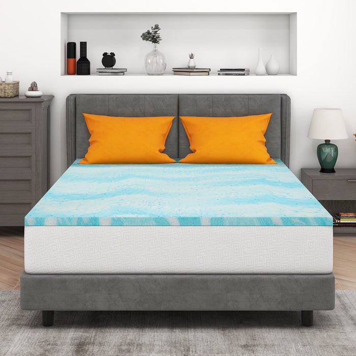 TINKLE WELL Queen Mattress Topper,2 inch Gel Infused Memory Foam Mattress Topper, CertiPUR-US Certified - Queen