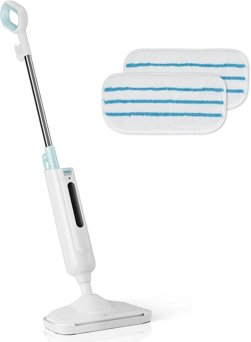 Simenmax Steam Mop with 2 Washable Pads, Lightweight Steam Mop for Hardwood, Tile & Laminate Floors，White&Green