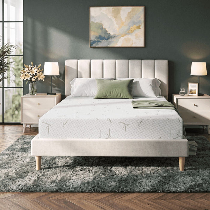 IULULU 14 Inch Full Size Mattress Medium Plush，Green Tea Memory Foam
