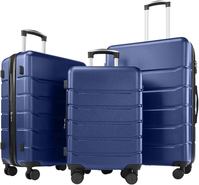 Taoset 3-Piece Luggage Sets, Lightweight Hardside Suitcases with Spinner Wheels, Expandable Lightweight Rolling Suitcase Sets with TSA Lock, Blue(20/24/28 Inch)