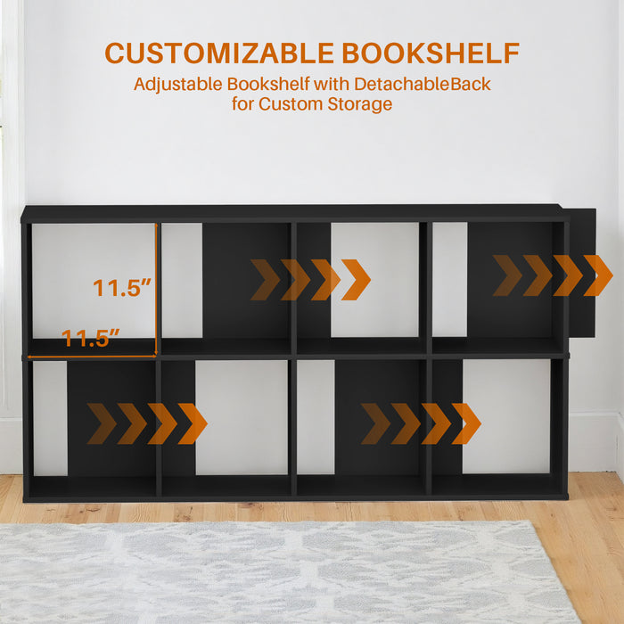 Bigleap 6/8/9 Cube Storage Organizer - Modern Open Cube Bookshelf with Removable Back Panels, Display Storage Bookcase for Living Room, Bedroom, Home Office, Entryway,Black