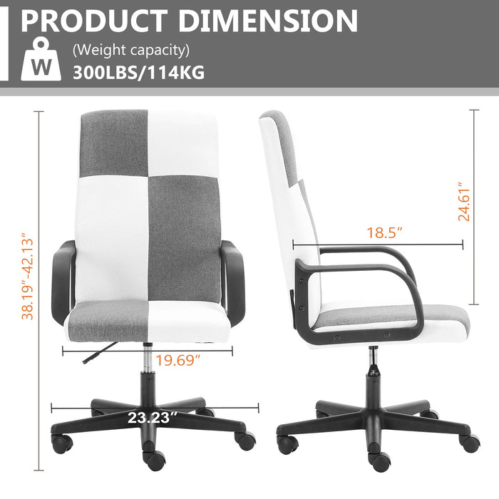 Office Chair, High Back Ergonomic Computer Chair for Big and Tall People, Adjustable Home Office Study Chair with Armrests and Rolling Wheels