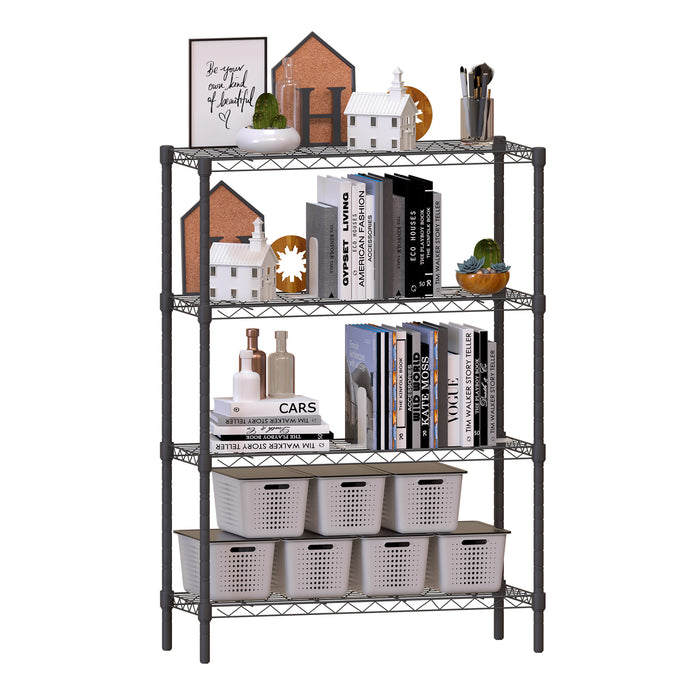 TINKLE WELL 3/4/5-Tier Shelving Unit, Heavy Duty Metal Wide Storage, Adjustable Standing Wire Rack Storage Shelf for Kitchen, Pantry, Garage, Laundry