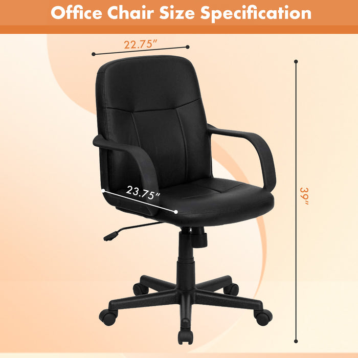 Bigleap Office Chair Leather Boss Chair Ergonomic Computer Gaming Chair With High Back Executive Swivel Chair With Arm Rest and Height Adjustment