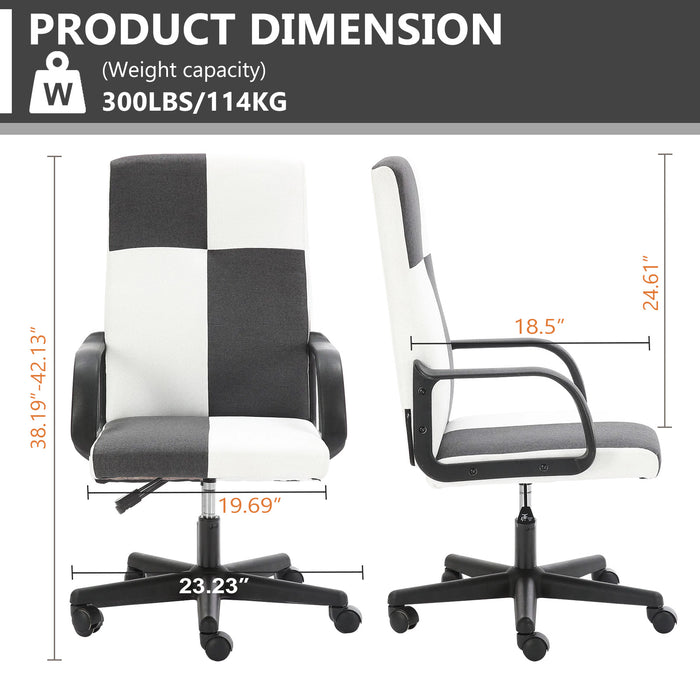 Office Chair, High Back Ergonomic Computer Chair for Big and Tall People, Adjustable Home Office Study Chair with Armrests and Rolling Wheels