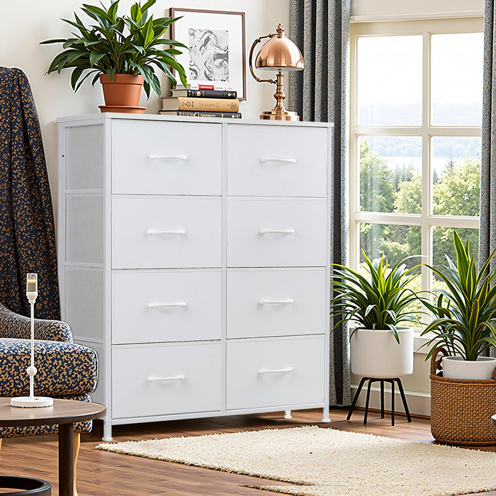 Simenmax 8 Dresser for Bedroom Fabric Dresser Chest of Closets Storage Units Organizer Tower Wooden Top Shelf for Bedroom, Hallway, Entryway, Closet