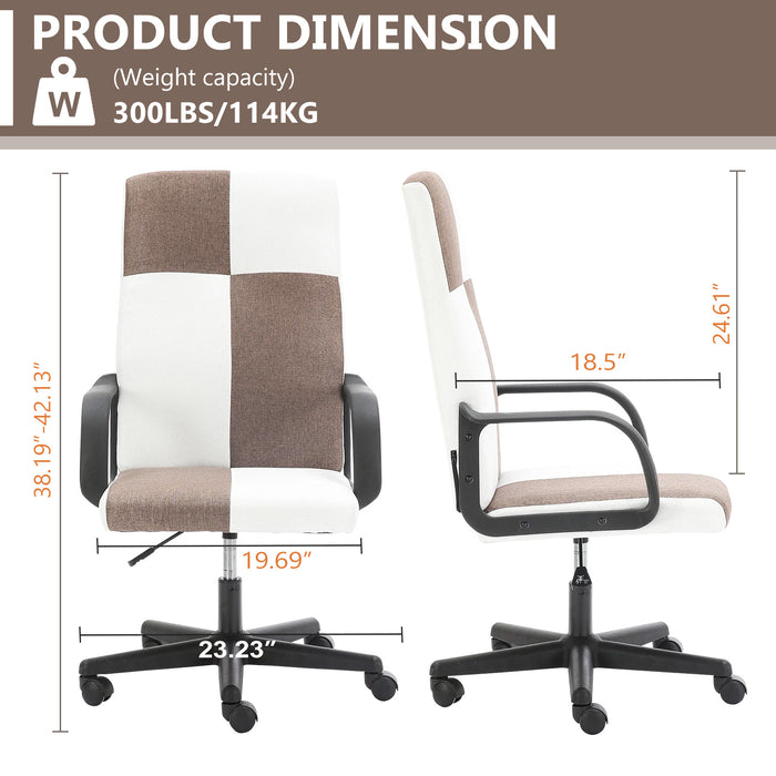 Office Chair, High Back Ergonomic Computer Chair for Big and Tall People, Adjustable Home Office Study Chair with Armrests and Rolling Wheels