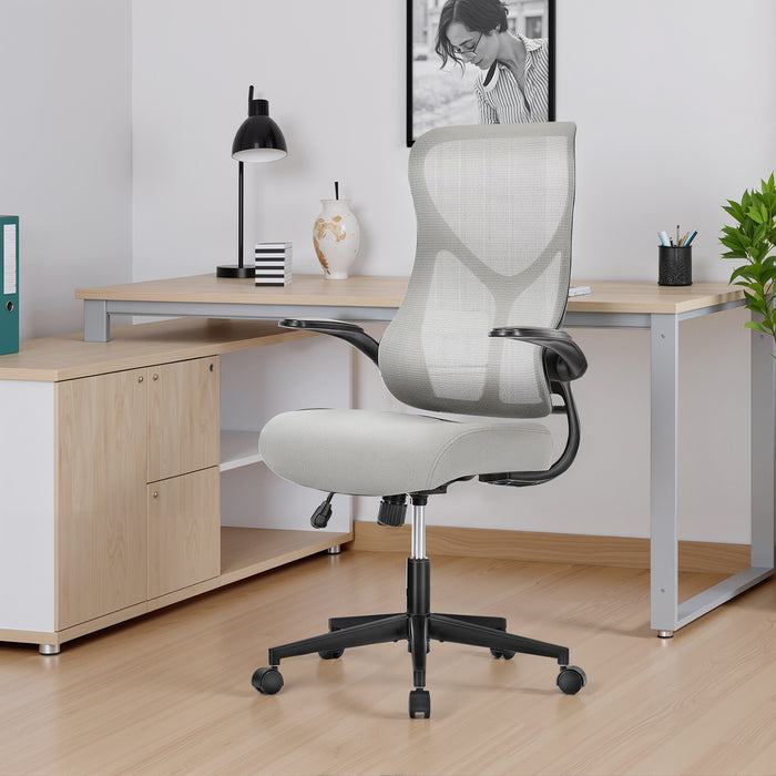 Bigleap Office Chair, Ergonomic Computer Chairs with Flip-up Arms,Gray