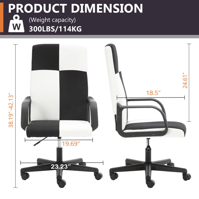 Office Chair, High Back Ergonomic Computer Chair for Big and Tall People, Adjustable Home Office Study Chair with Armrests and Rolling Wheels