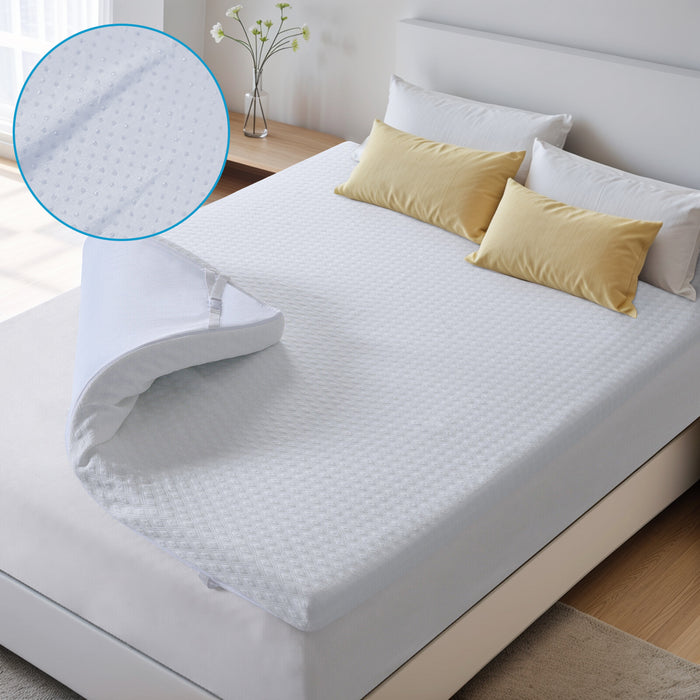 2,3 inch King Size Cool Gel Memory Foam Mattress Topper with cover,Removable Soft Cover, Comfort Body Support & Pressure Relief