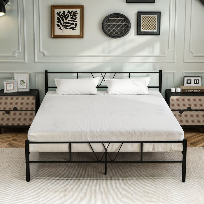 Beddle Bed Frame with Headboard, Metal Platform Bed Frame, No Box Spring Needed, Quiet & Sturdy