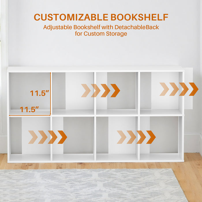 Bigleap 6/8/9 Cube Storage Organizer - Modern Open Cube Bookshelf with Removable Back Panels, Display Storage Bookcase for Living Room, Bedroom, Home Office, Entryway,White