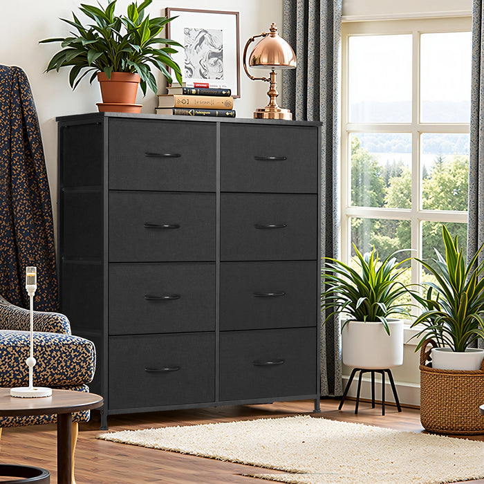 Simenmax 8 Dresser for Bedroom Fabric Dresser Chest of Closets Storage Units Organizer Tower Wooden Top Shelf for Bedroom, Hallway, Entryway, Closet