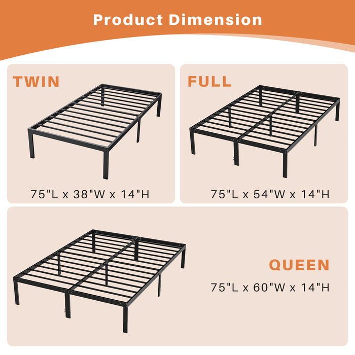 Simenmax Queen Bed Frame Metal Platform Bed, No Box Spring Needed