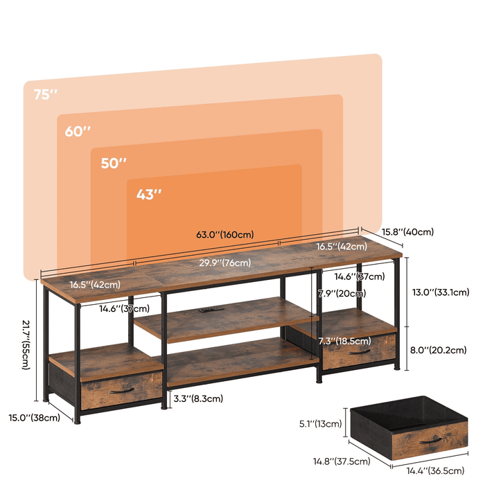 Beddle Modern TV Stand for 55 60 inch TV, Mid Century Entertainment Centre, Media Console Table with Storage for Living Room, Office, Black