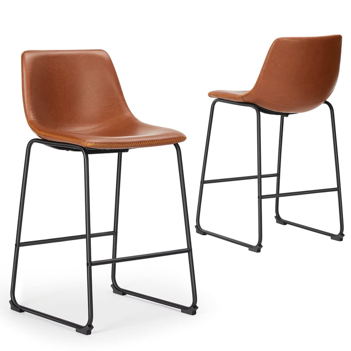 TINKLE WELL TINKLE WELL Metal Bar Stools Counter Height- Dining Chair Set of 2