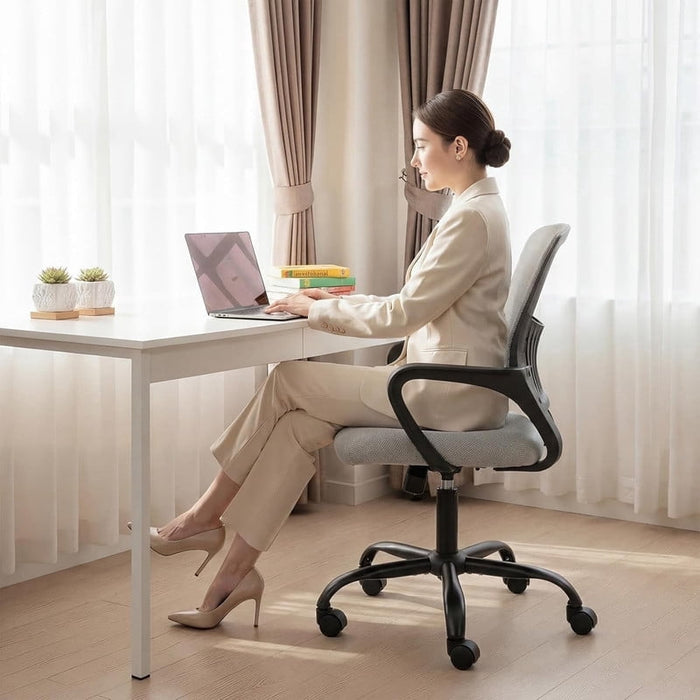 Nextay Ergonomic Mesh Office Chair – Home Desk Chair with Lumbar Support, Gray Computer Chair