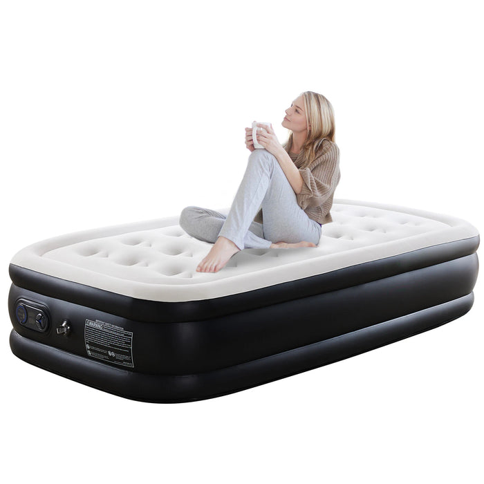 Blorly Air Mattress, Inflatable Blow Up Airbed High Capacity Pump Non-Slip Bottom, 18 Inch, Twin