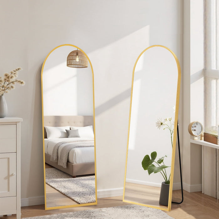 Blorly 56"x15" Arched Full Length Mirror Full Body Mirror Floor Mirror Standing Hanging or Leaning Wall,Gold