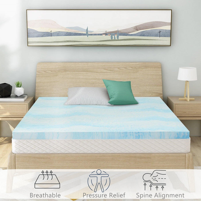Beddle Cooling Gel Memory Foam Mattress Topper,CertiPUR-US Certified