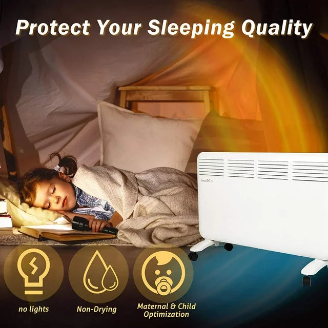 1500W Electric Space Heater, Freestanding, Large Room, Convection, Adjustable LED Digital Thermostat